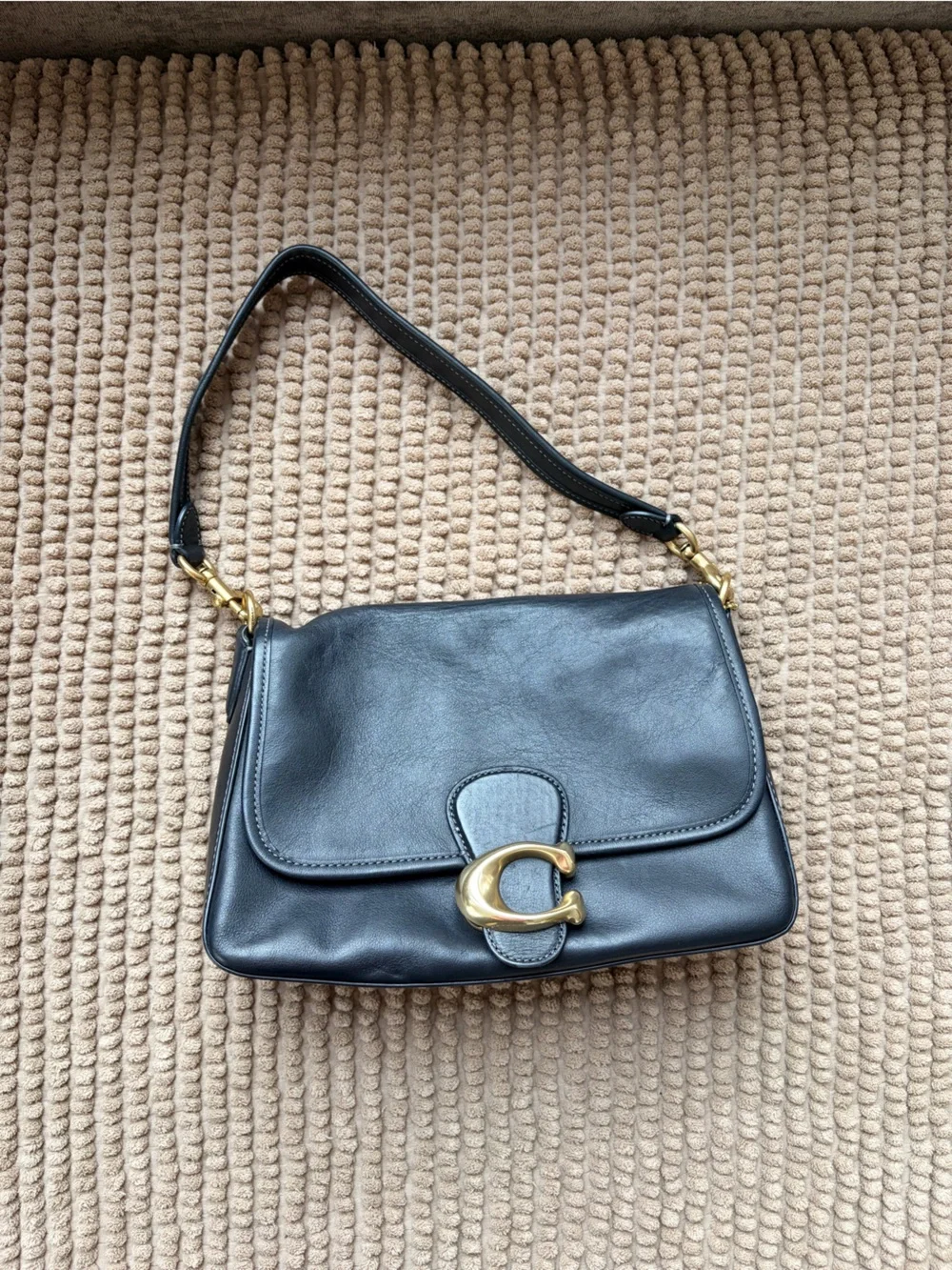 Coach Black/Brass Soft Tabby Shoulder Bag